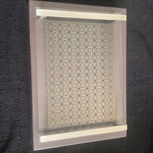 NIB - Kendra Scott Filigree Acrylic Tray - Antique Silver